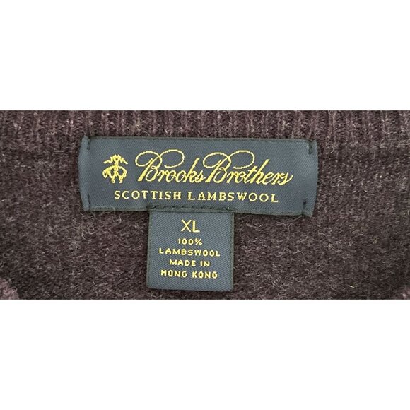 Brooks Brothers Scottish Lambswool Argyle Purple Sweater XL V-Neck 100% Lambswoo - Picture 5 of 8